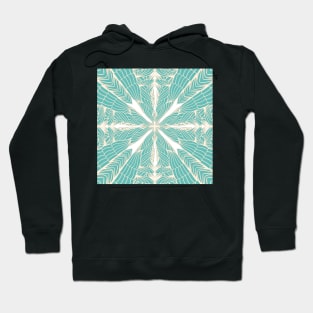 Teal n’ Beige Ripples Mandala - Intricate Digital Illustration - Colorful Vibrant and Eye-catching Design for printing on t-shirts, wall art, pillows, phone cases, mugs, tote bags, notebooks and more Hoodie